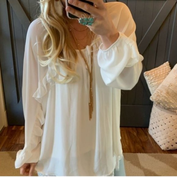 One Left! PLUS Boho Chiffon Blouse - Picture 2 of 4